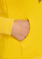 Bluza damska rozpinana z kapturem SMALL LOGO Żółta