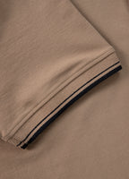 Koszulka POLO PIQUE STRIPES REGULAR Brązowa