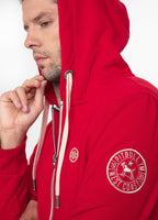 Bluza rozpinana z kapturem SHERPA 2 RUFFIN Czerwona - kup z Pit Bull West Coast Oficjalny Sklep 