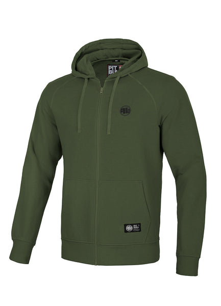 Bluza rozpinana z kapturem SMALL LOGO 280 GSM Oliwkowa - kup z Pit Bull West Coast Oficjalny Sklep 
