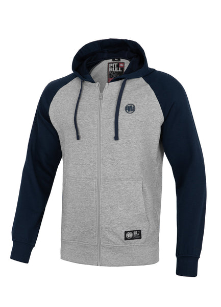 Bluza rozpinana z kapturem SMALL LOGO 280 GSM Szara/Granatowa - kup z Pit Bull West Coast Oficjalny Sklep 