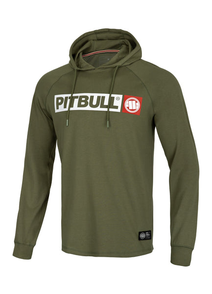 Longsleeve z kapturem Heavyweight HILLTOP Oliwkowy - kup z Pit Bull West Coast Oficjalny Sklep 