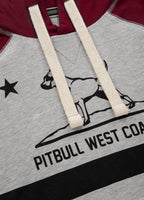 Longsleeve z kapturem Heavyweight CALIFORNIA Szary/Burgundowy - kup z Pit Bull West Coast Oficjalny Sklep 